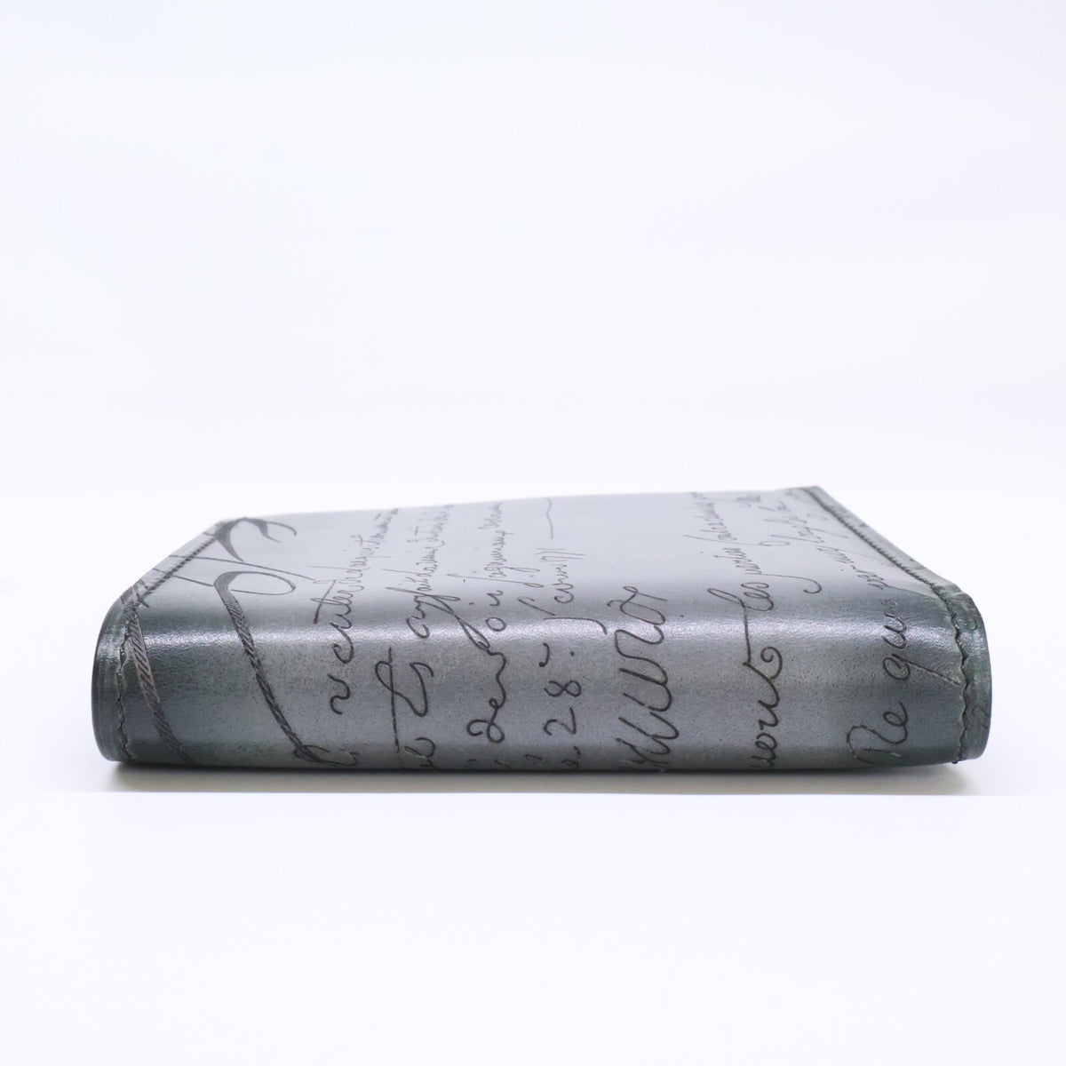 BERLUTI Macore Slim Flap Leather Compact Wallet Gray