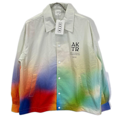 AKTR White Crazy Spray Coach Jacket Polyester Size M