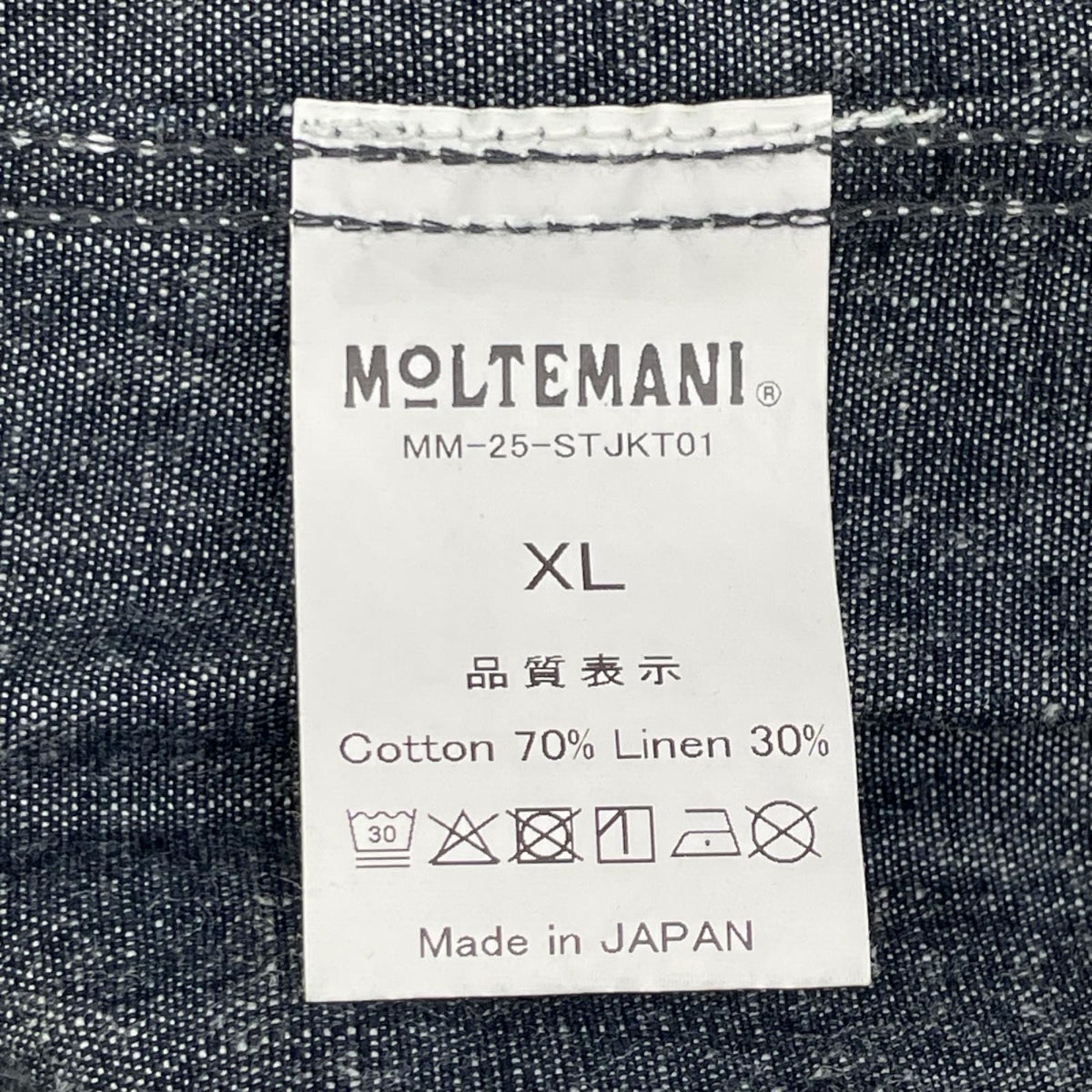 MOLTEMANI MM-25-STJK01 Denim Tailored Blazer Gray Size XL