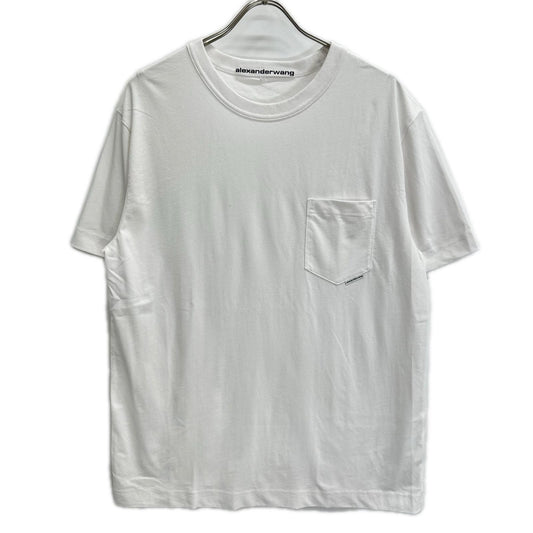 ALEXANDER WANG Crewneck Pocket T-Shirt White Cotton Size M