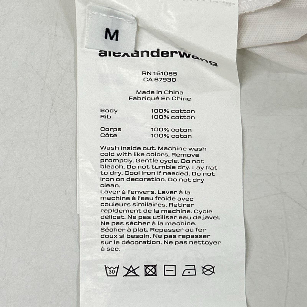 ALEXANDER WANG Crewneck Pocket T-Shirt White Cotton Size M