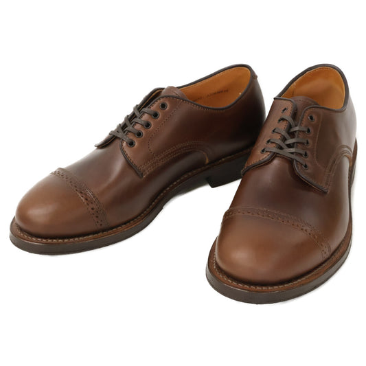 WHEEL ROBE 15077 Punched Cap Toe Derby Brown Leather Sneakers Size 7D