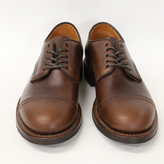 WHEEL ROBE 15077 Punched Cap Toe Derby Brown Leather Sneakers Size 7D
