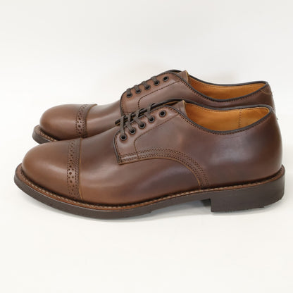 WHEEL ROBE 15077 Punched Cap Toe Derby Brown Leather Sneakers Size 7D
