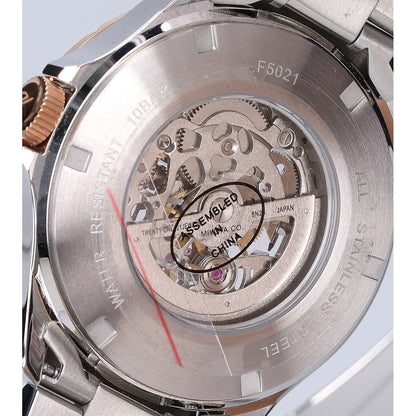 Furbo Automatic Skeleton Watch Silver/Pink Gold