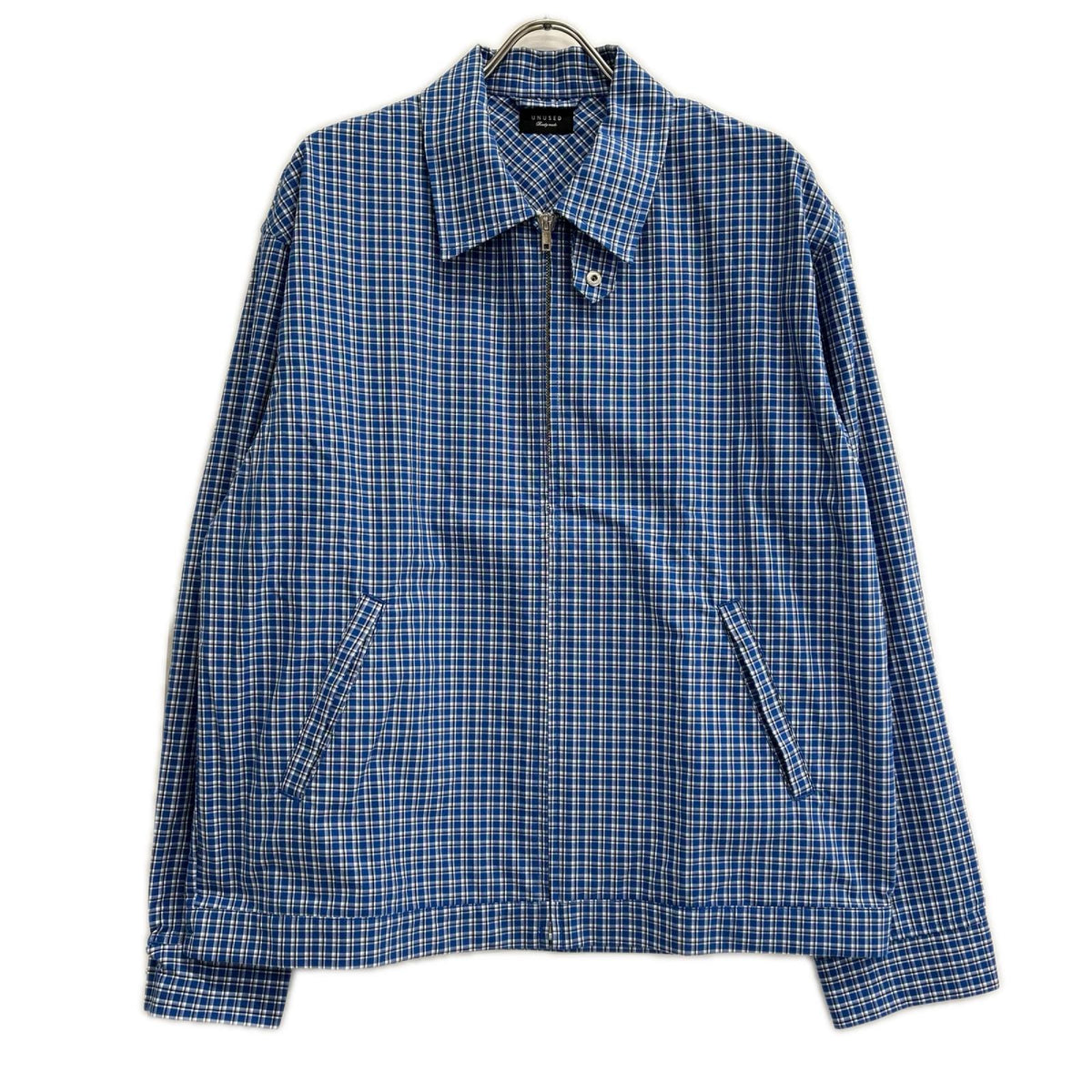 UNUSED xBY Check Shirt Blouson Jacket Blue Size 4