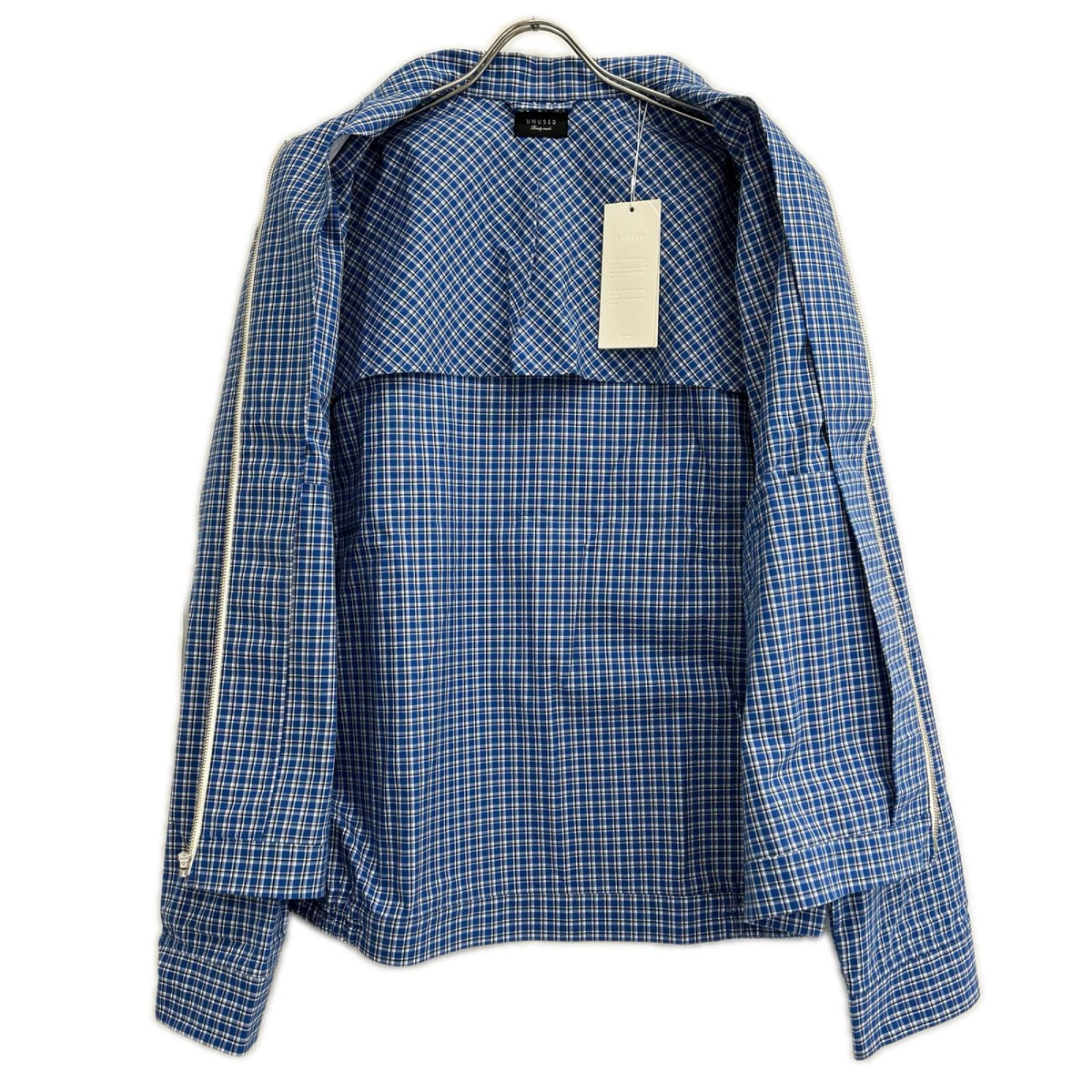 UNUSED xBY Check Shirt Blouson Jacket Blue Size 4