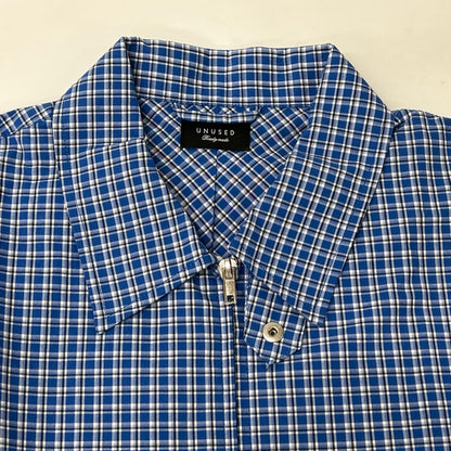 UNUSED xBY Check Shirt Blouson Jacket Blue Size 4