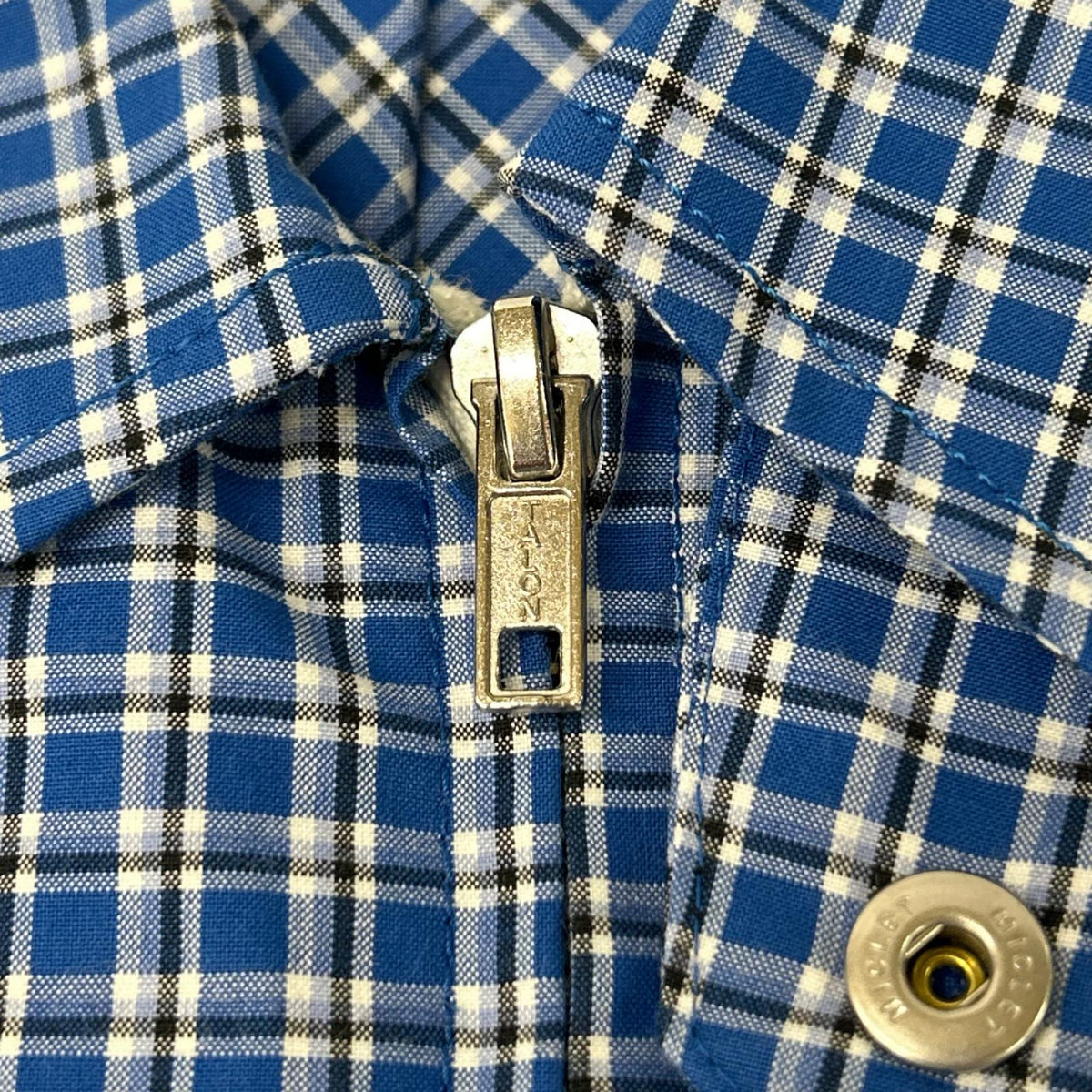 UNUSED xBY Check Shirt Blouson Jacket Blue Size 4