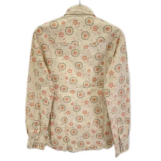 RRL Cherry Blossom Cotton Poplin Western Shirt Beige Size S