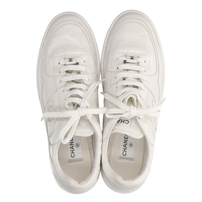 CHANEL G46734 Coco Mark Leather Sneakers White Size EU 43