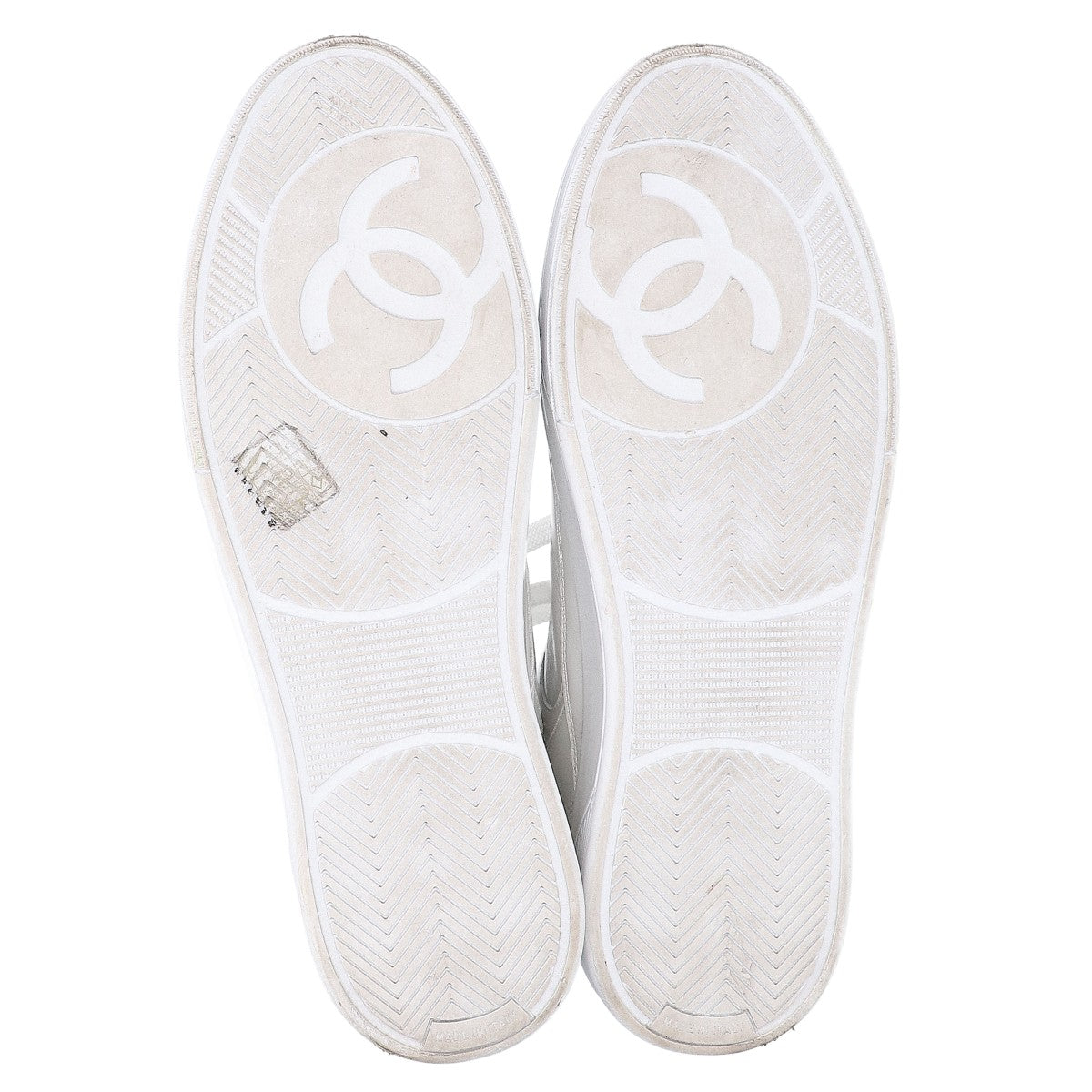 CHANEL G46734 Coco Mark Leather Sneakers White Size EU 43