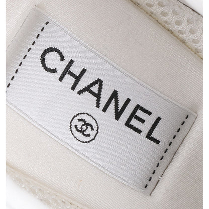 CHANEL G46734 Coco Mark Leather Sneakers White Size EU 43