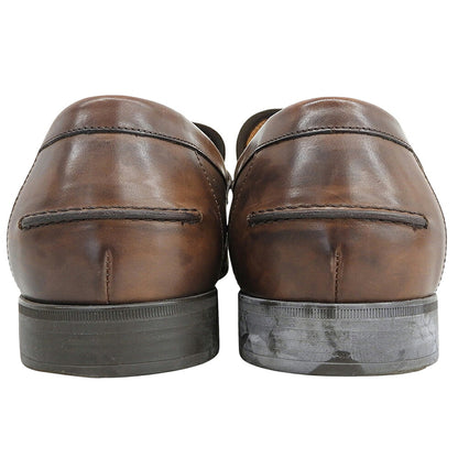 GUCCI Brown Leather Horsebit Coin Loafers Size UK 8