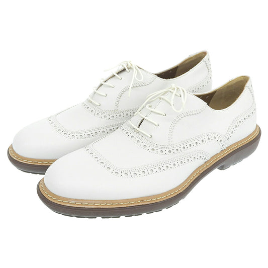 SalvatoreFerragamo White Leather Brogue Shoes Size US 8