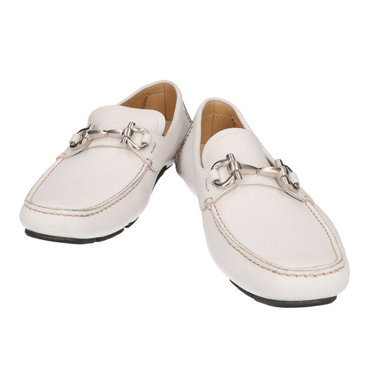 SalvatoreFerragamo Gancini Leather Sneakers White Size US 8