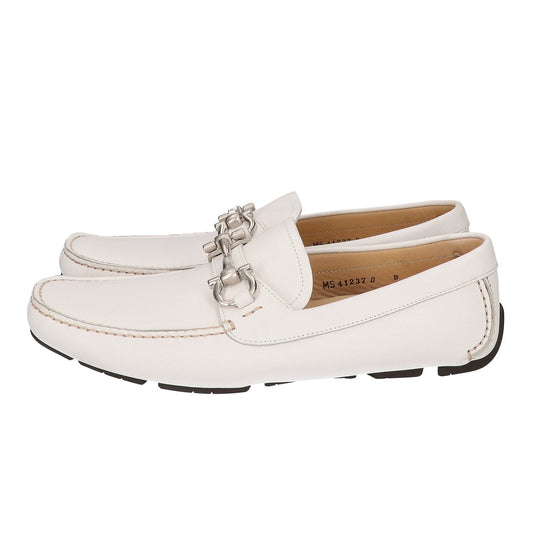 SalvatoreFerragamo Gancini Leather Sneakers White Size US 8