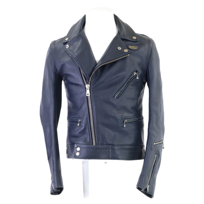 Lewis Leathers 441 Cyclone Double Rider Jacket Navy Size 36