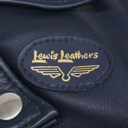 Lewis Leathers 441 Cyclone Double Rider Jacket Navy Size 36