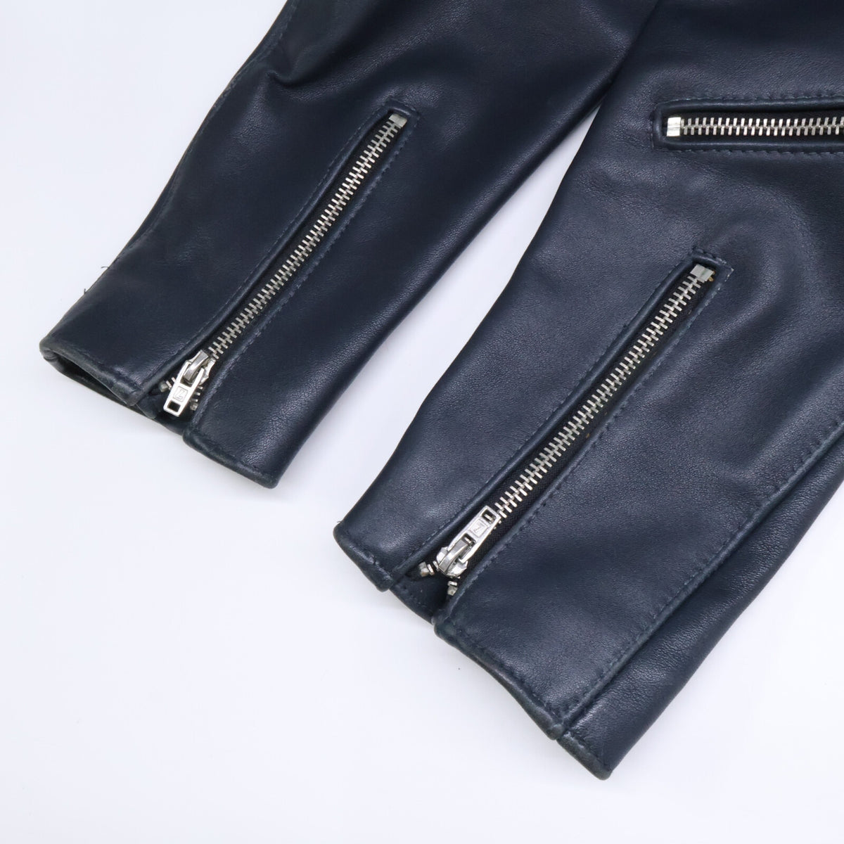 Lewis Leathers 441 Cyclone Double Rider Jacket Navy Size 36
