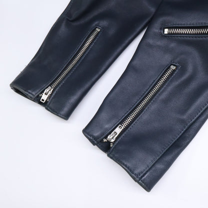 Lewis Leathers 441 Cyclone Double Rider Jacket Navy Size 36