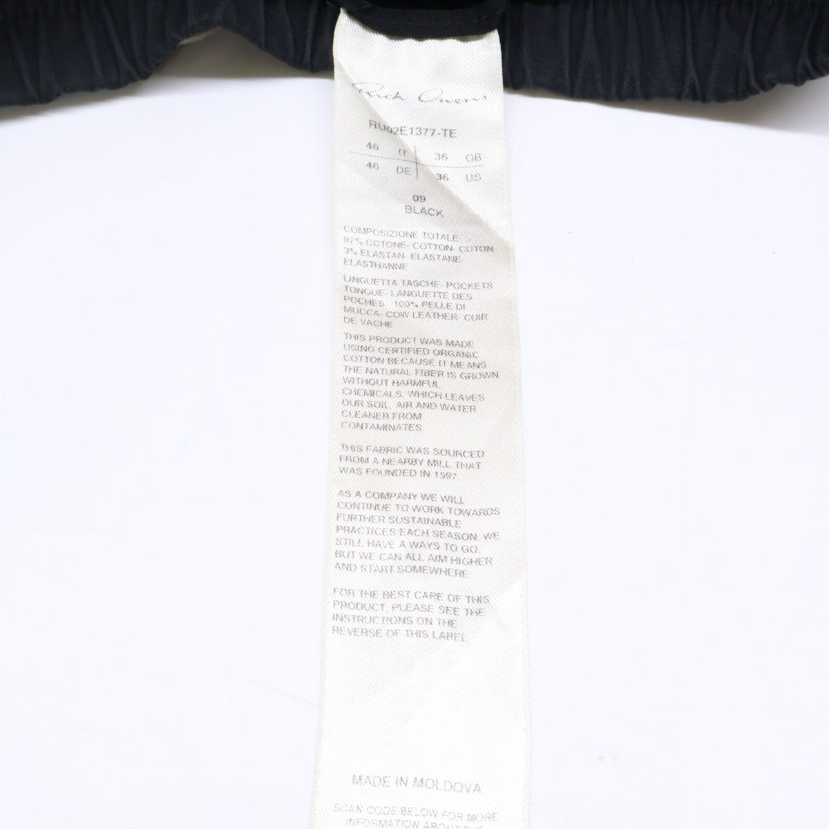 Rick Owens Bauhaus Cotton Cargo Pants Black Size 46