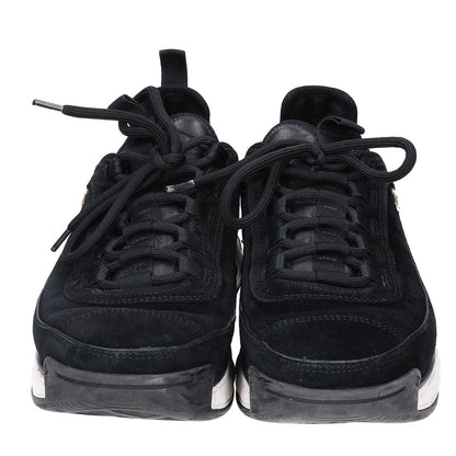 CHANEL G45332 Low Top Trainer Sneakers Black/Gold Size EU 41
