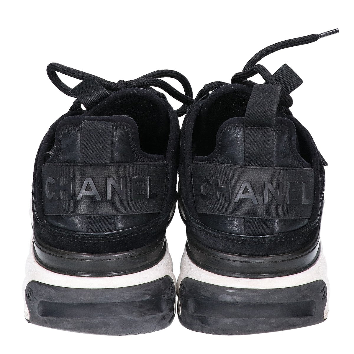 CHANEL G45332 Low Top Trainer Sneakers Black/Gold Size EU 41