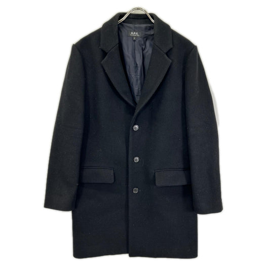 A.P.C. Wool Chester Coat Black Size S