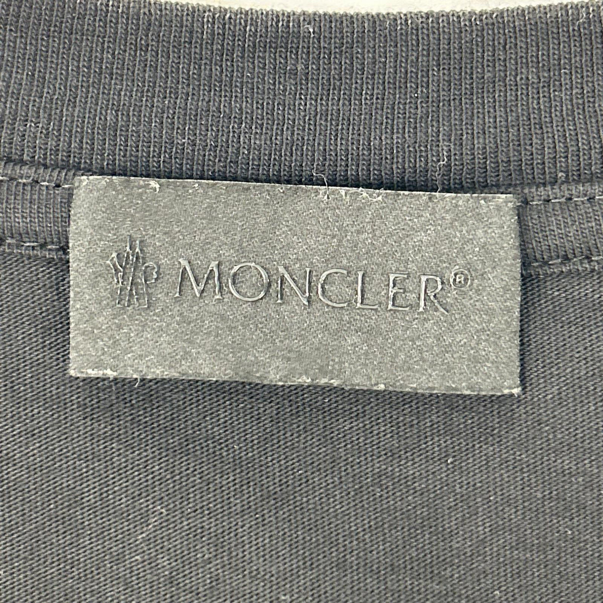MONCLER 22SS Flocked Logo Cotton T-Shirt Black Size S