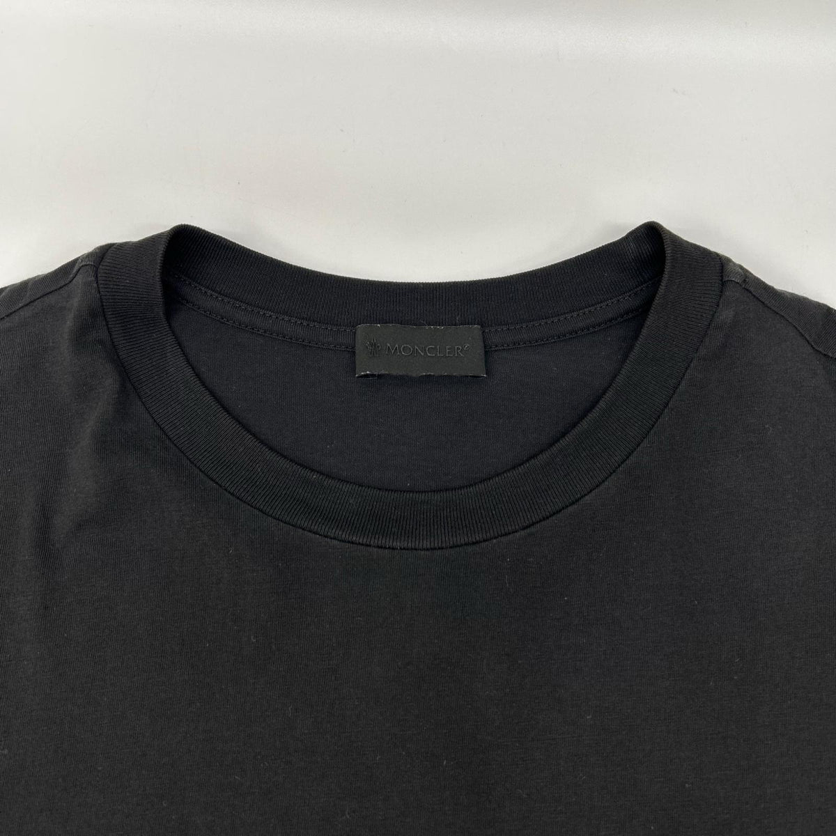 MONCLER 22SS Flocked Logo Cotton T-Shirt Black Size S