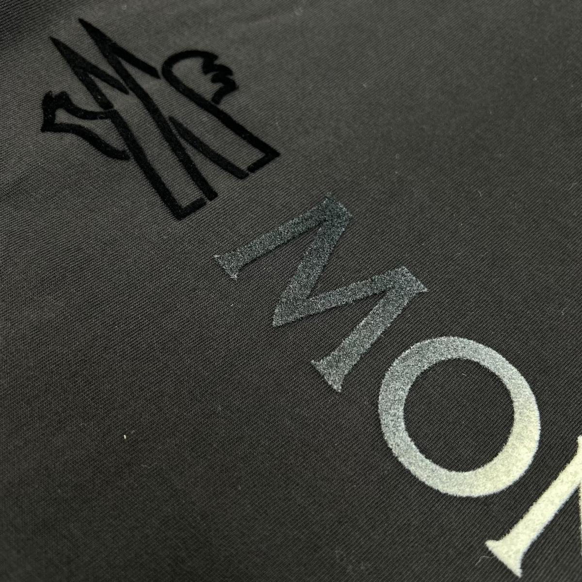 MONCLER 22SS Flocked Logo Cotton T-Shirt Black Size S