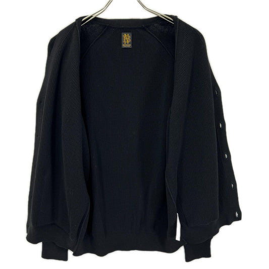 BATONER 22AW Rib Knit Wool Cardigan Black Size 2
