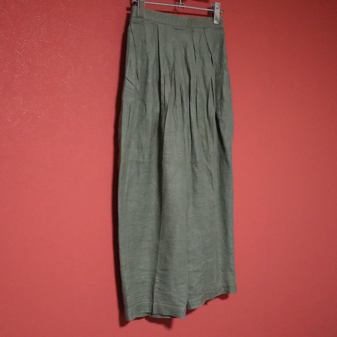 ISSEY MIYAKE 70s Asymmetric Linen Wrap Wide Pants Size 9