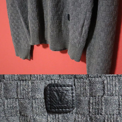 Louis Vuitton Gray Damier Leather Patch Drivers Knit Size M