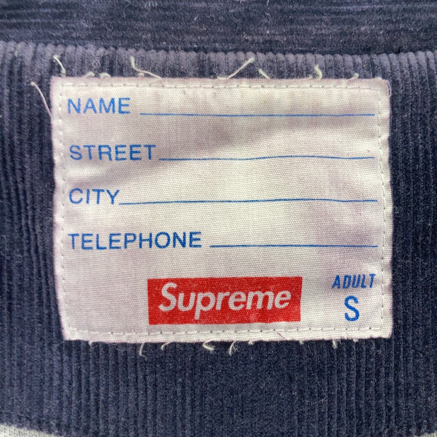 Supreme 11AW Corduroy Coaches Jacket Navy Size S
