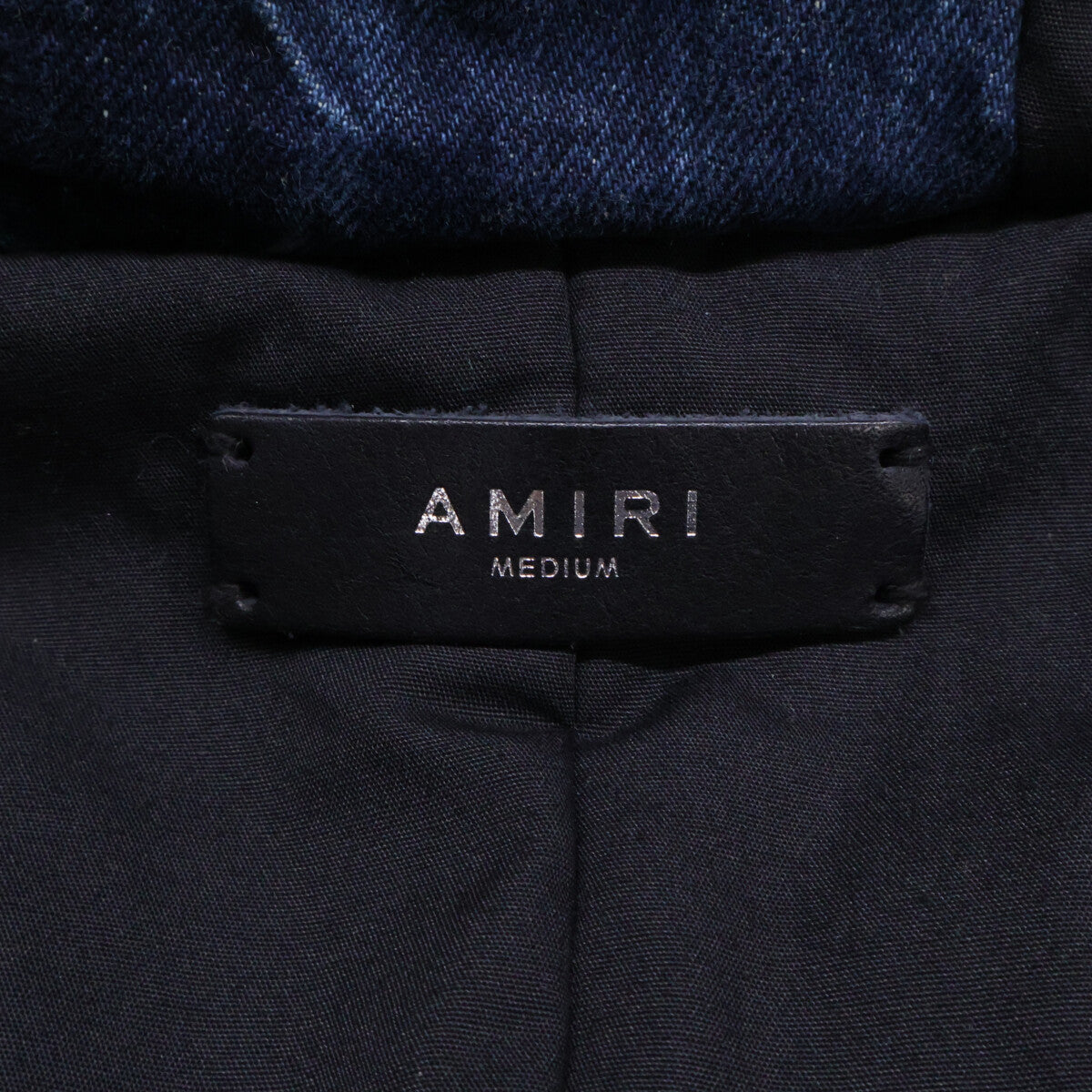 AMIRI Detachable Raccoon Fur Denim Coat Blue Size M