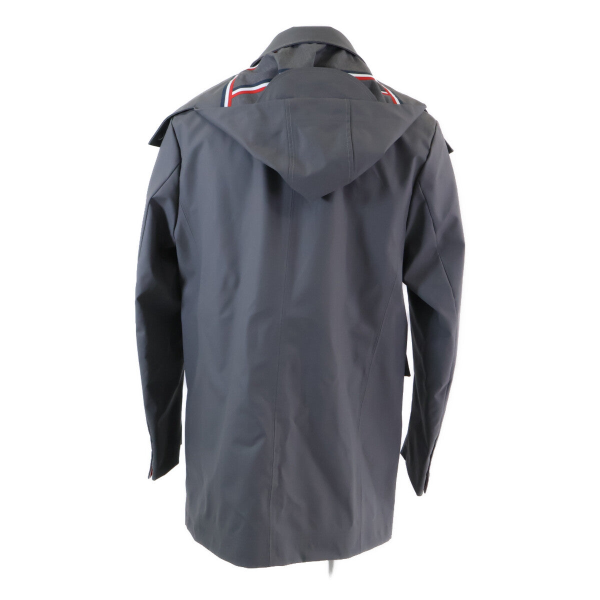 THOM BROWNE Full-Length Hooded Wool Coat Gray Size 2