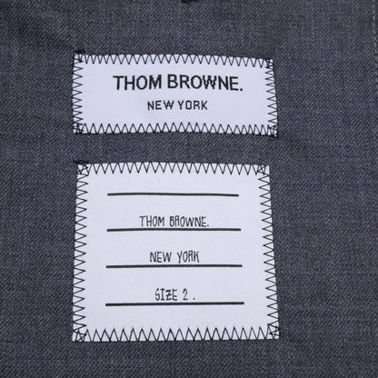 THOM BROWNE Full-Length Hooded Wool Coat Gray Size 2