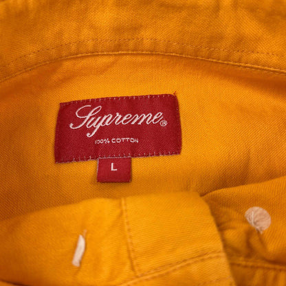 Supreme Logo Embroidered Button Down Shirt Orange Size L
