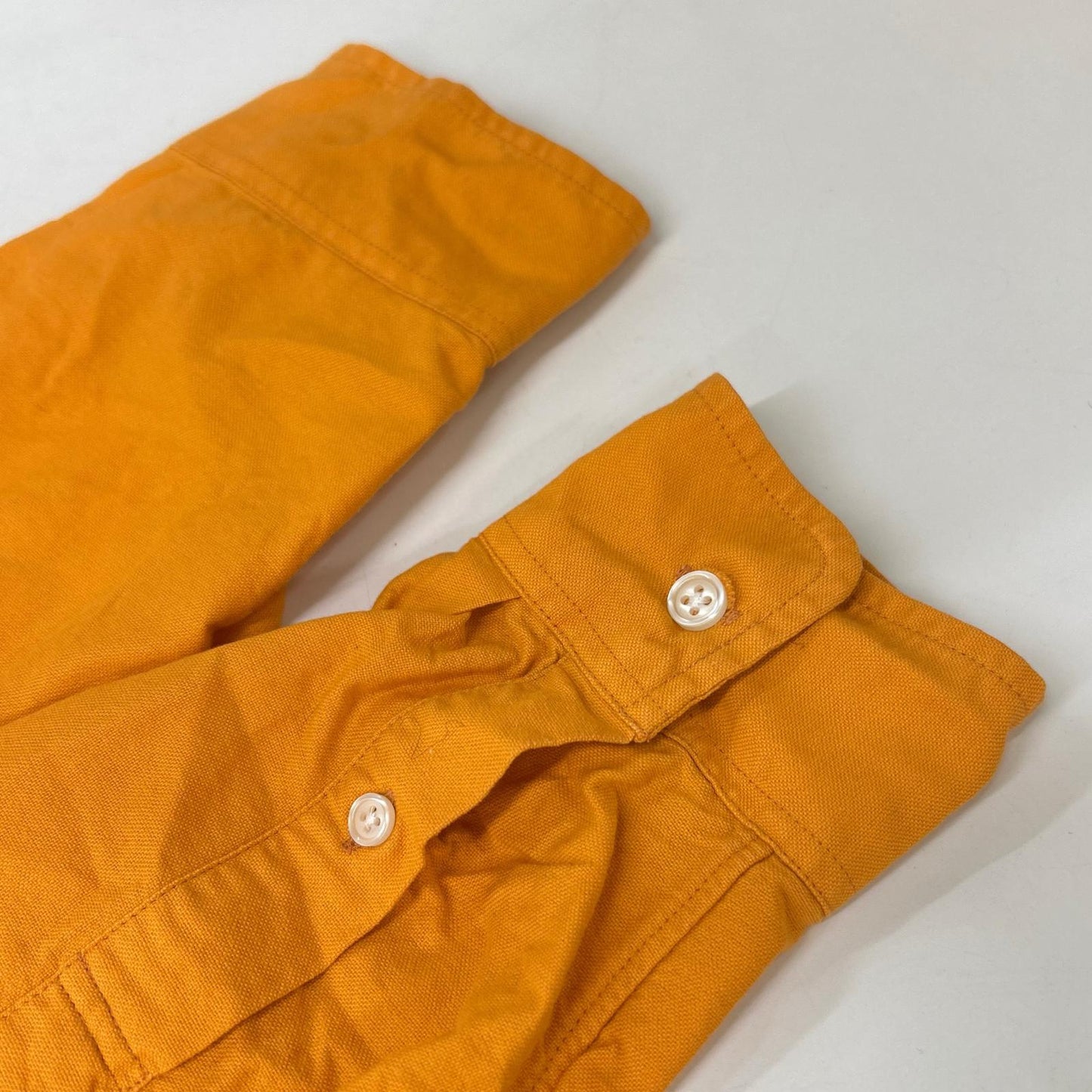 Supreme Logo Embroidered Button Down Shirt Orange Size L