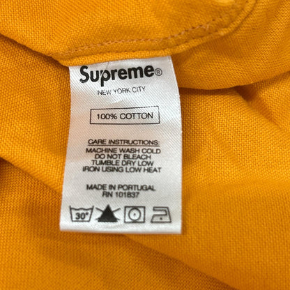 Supreme Logo Embroidered Button Down Shirt Orange Size L