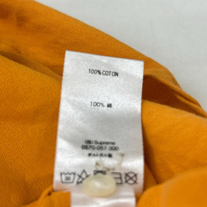 Supreme Logo Embroidered Button Down Shirt Orange Size L