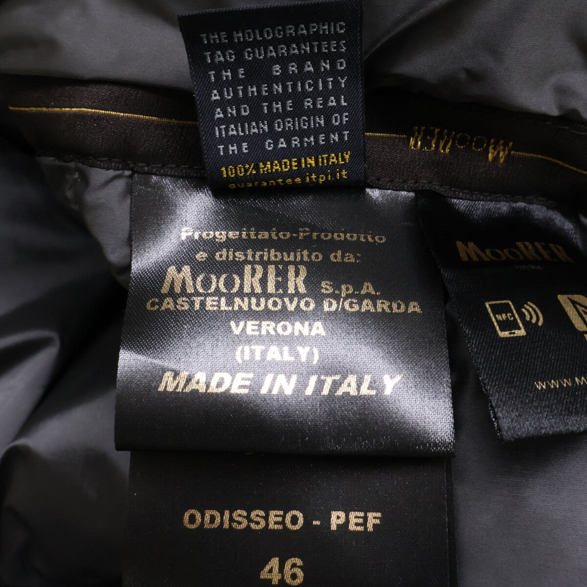MOORER ODISSEO-PEF Lamb Leather Down Jacket Black Size 46