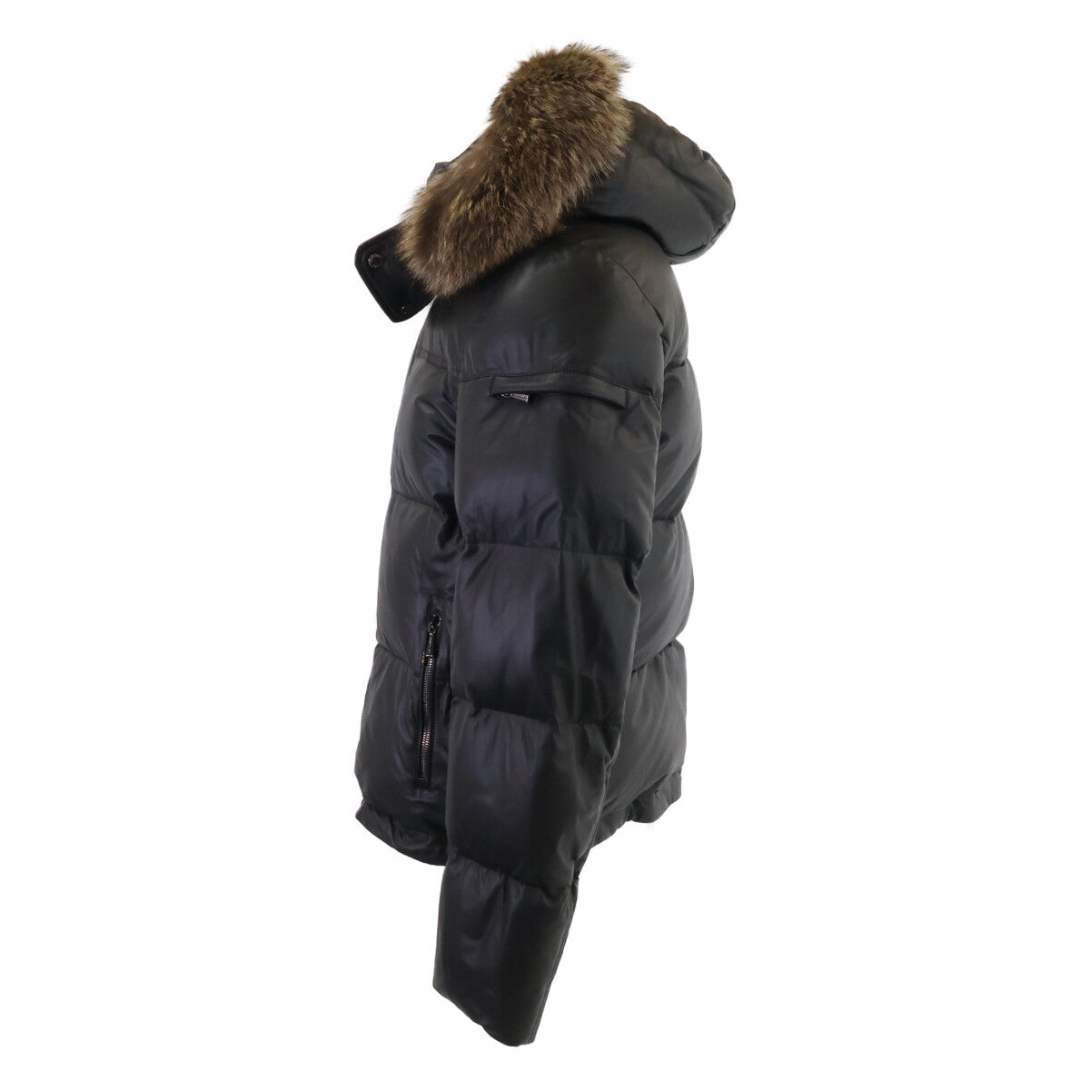 MOORER ODISSEO-PEF Lamb Leather Down Jacket Black Size 46