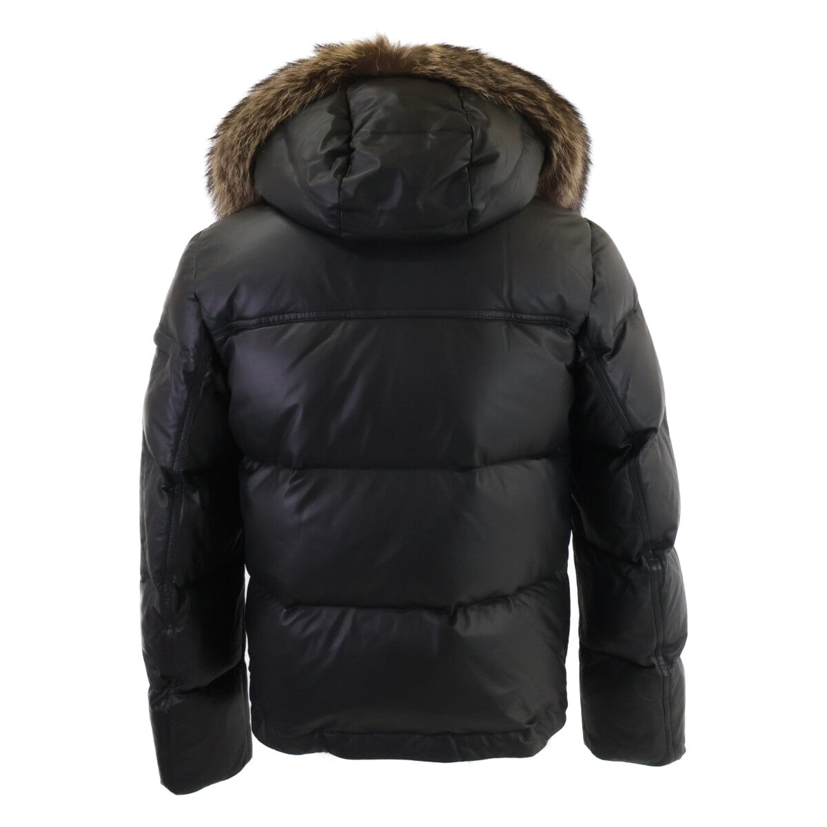 MOORER ODISSEO-PEF Lamb Leather Down Jacket Black Size 46