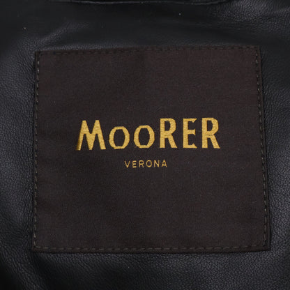 MOORER ODISSEO-PEF Lamb Leather Down Jacket Black Size 46