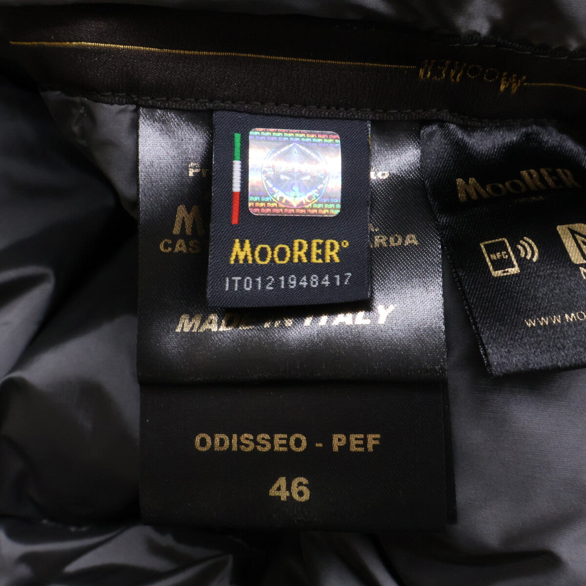 MOORER ODISSEO-PEF Lamb Leather Down Jacket Black Size 46