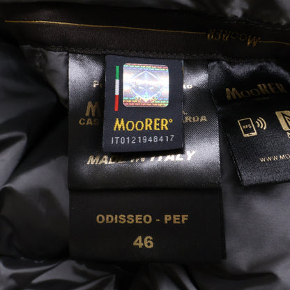 MOORER ODISSEO-PEF Lamb Leather Down Jacket Black Size 46