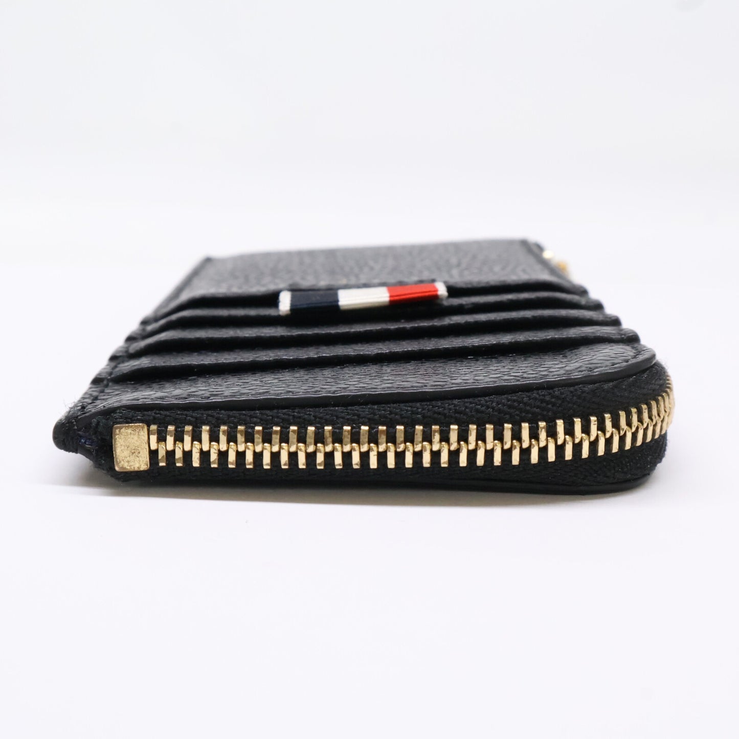 THOM BROWNE Pebble Grain Half-Zip Wallet Black Size ONE SIZE